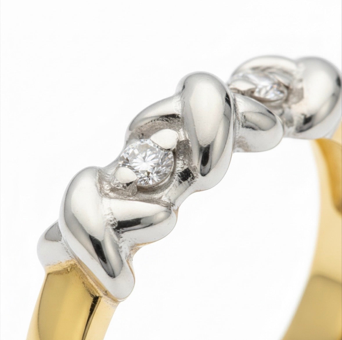 Bague demi-alliance bicolore