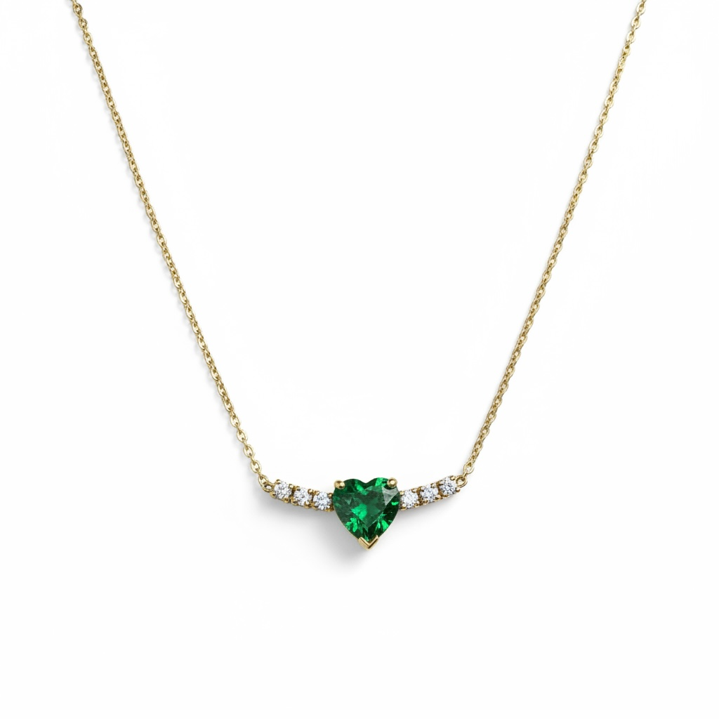 Collier Cœur Tanzanite & Diamants – Or Jaune 18 carats