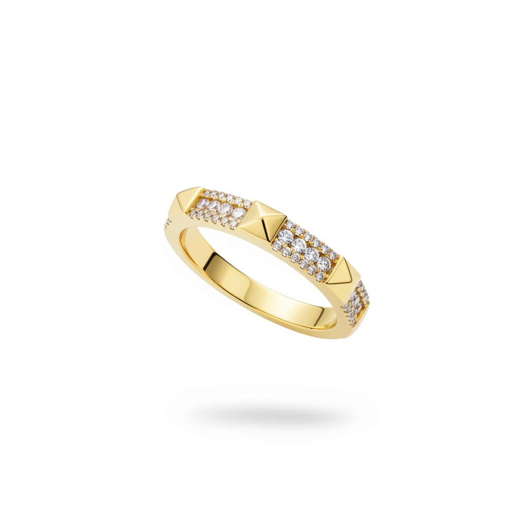 Bague Or Jaune pavée diiamants