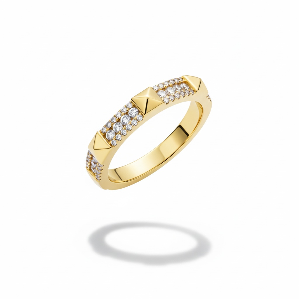 Bague Or Jaune pavée diiamants