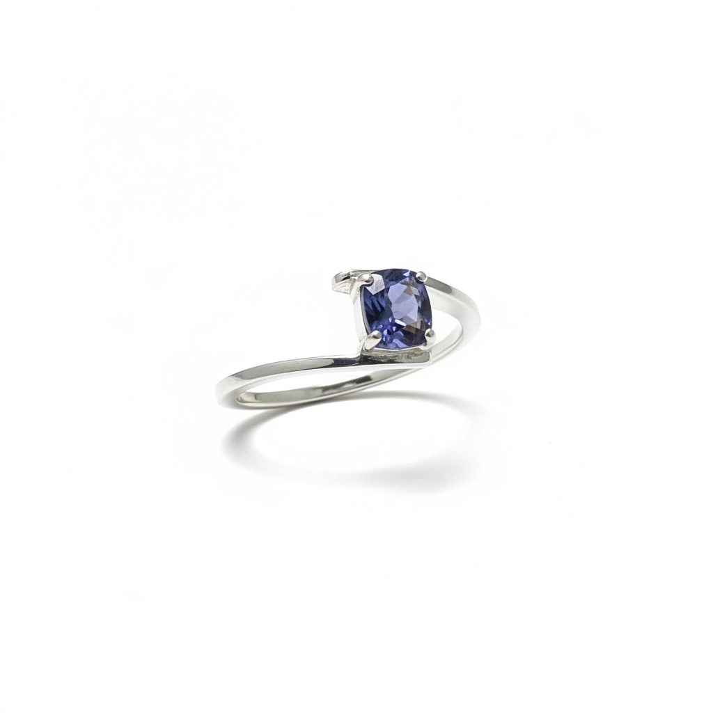 Bague saphir en or gris 18K