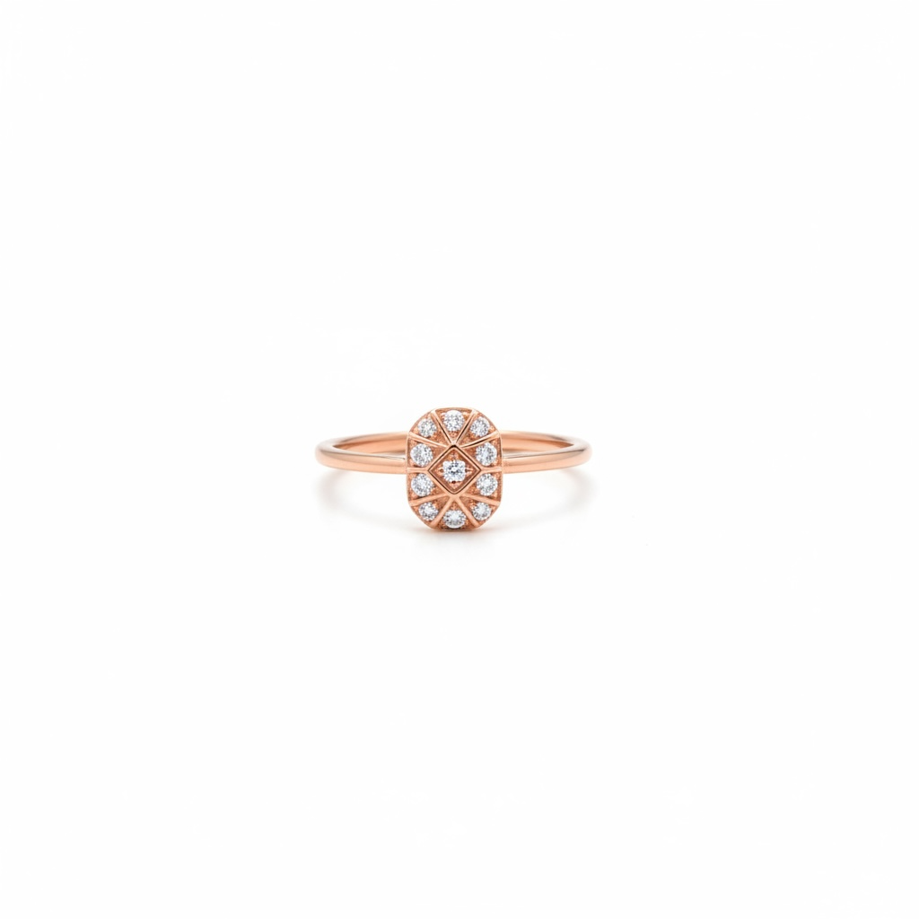 Bague or rose 18K et diamants