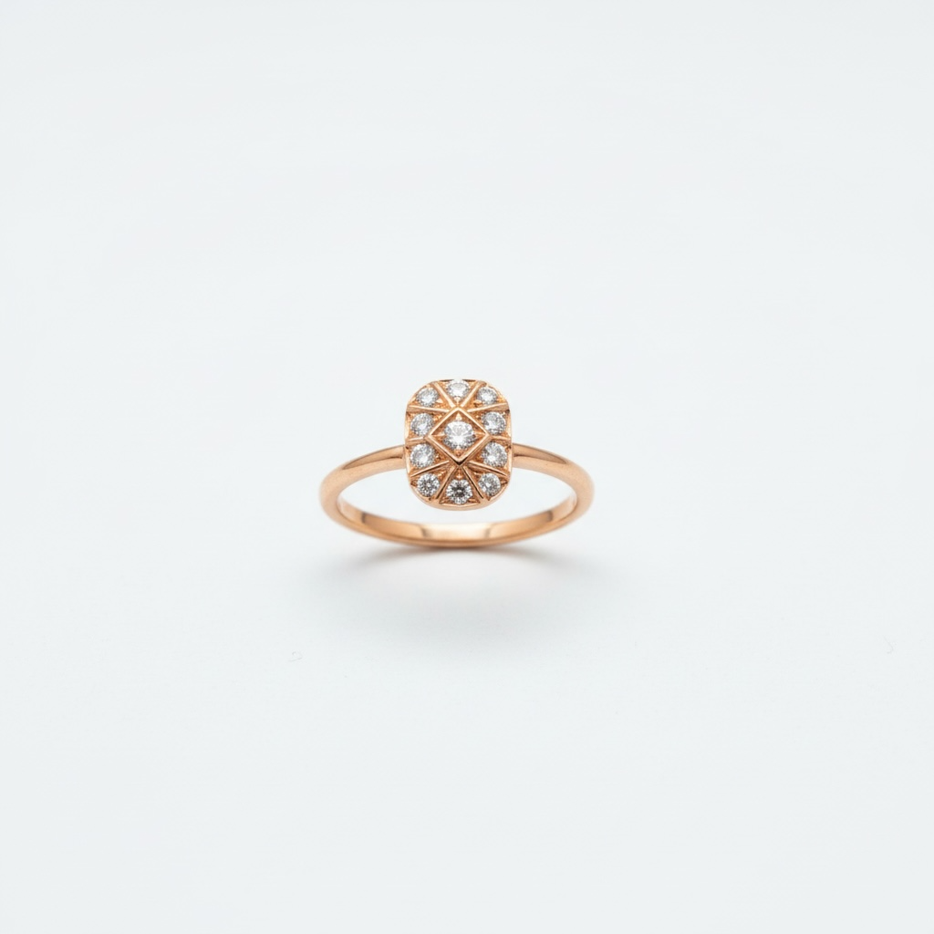 Bague or rose 18K et diamants