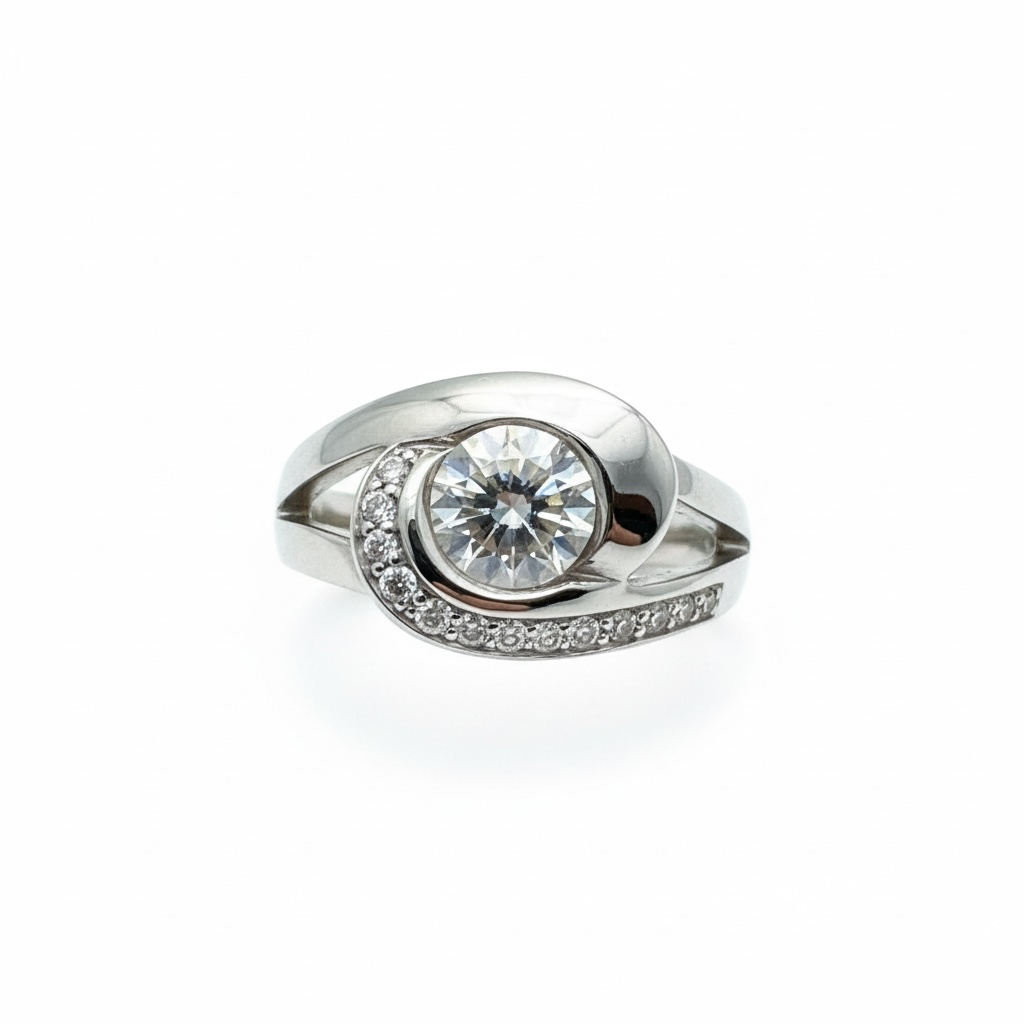 Bague diamant en or gris 18K
