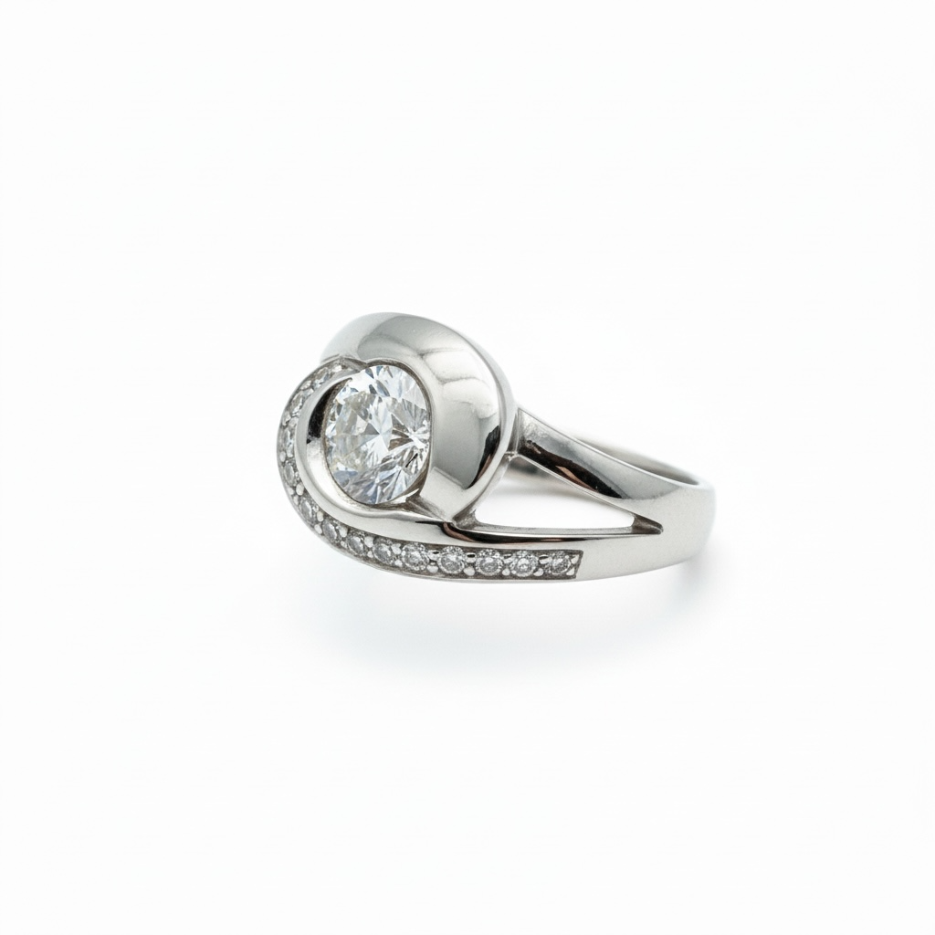 Bague diamant en or gris 18K
