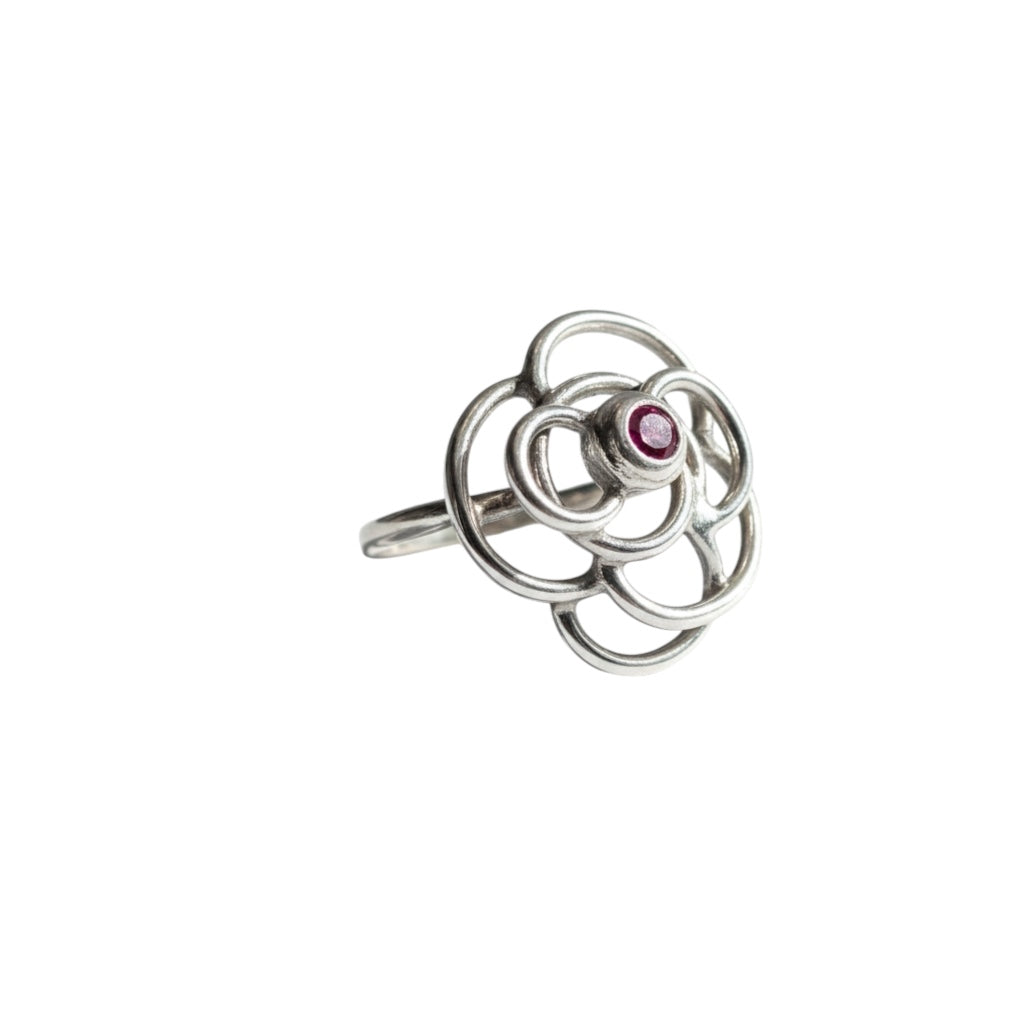 Bague Or Blanc & Rubis