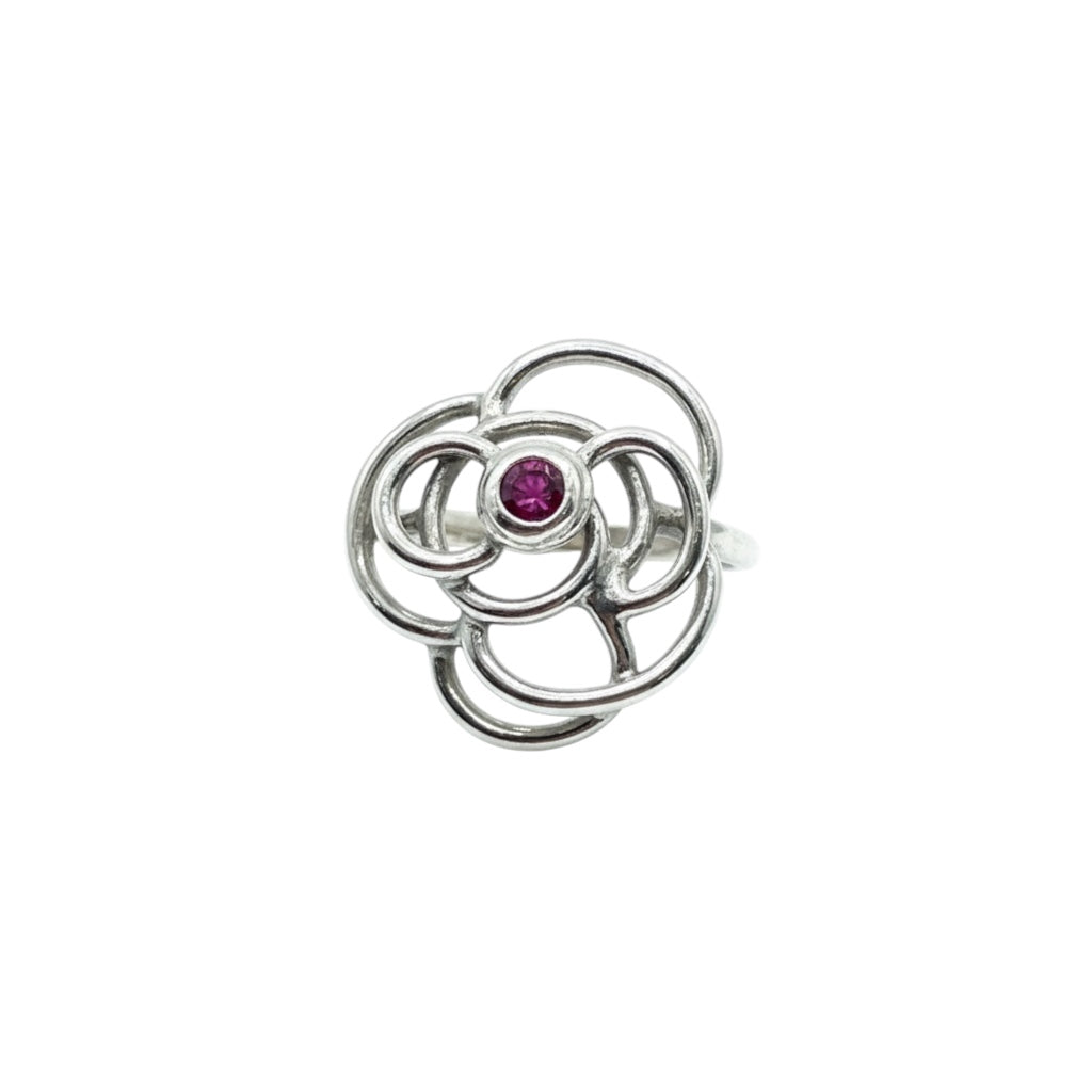 Bague Or Blanc & Rubis