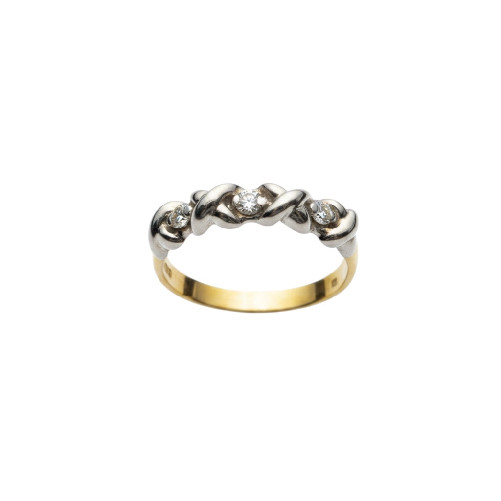 Bague demi-alliance bicolore