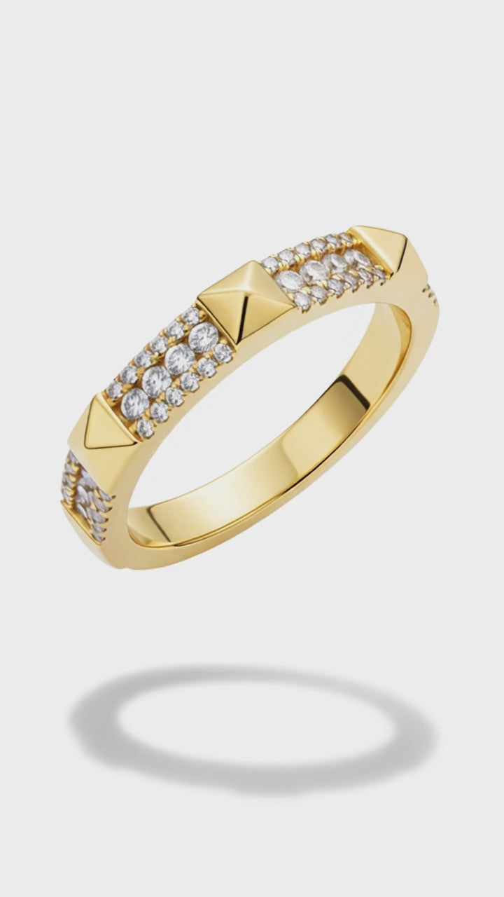 Bague Or Jaune pavée diiamants