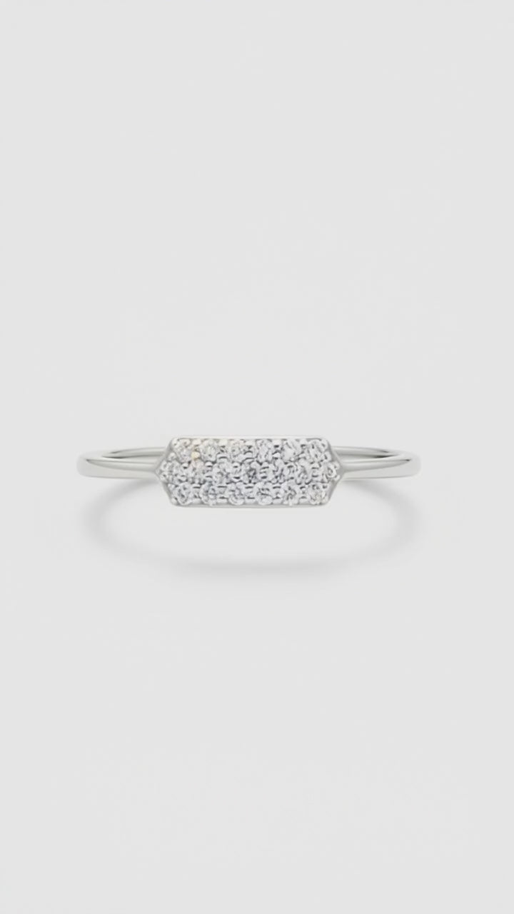 Bague Or Blanc Pavée Diamants