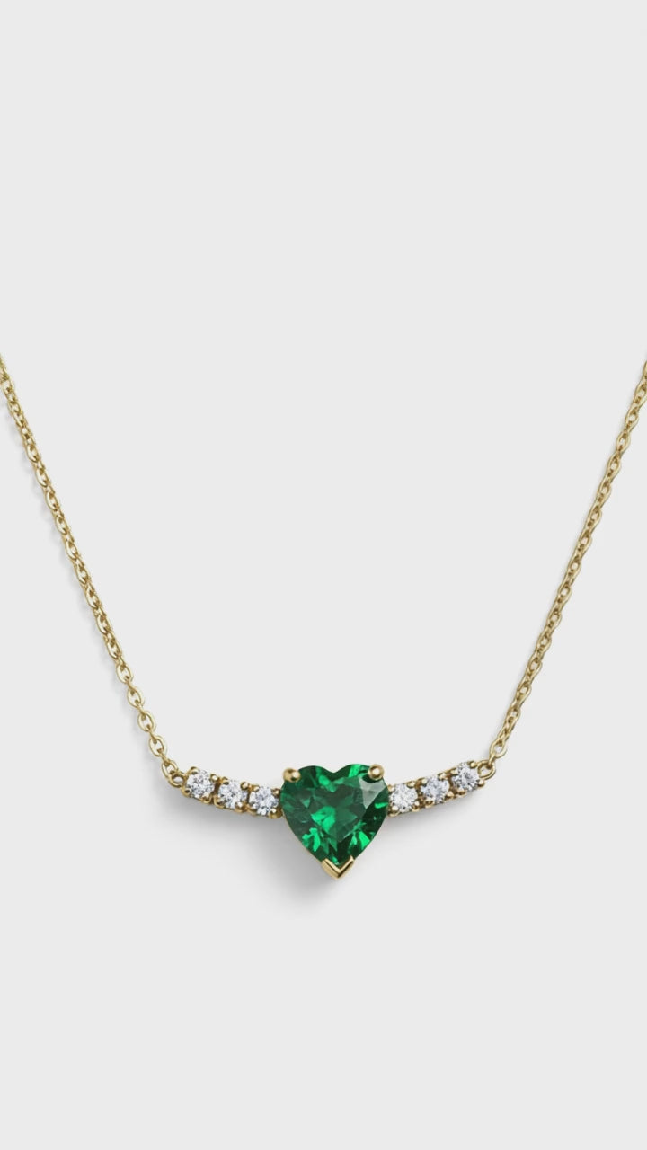 Collier Cœur Tanzanite & Diamants – Or Jaune 18 carats