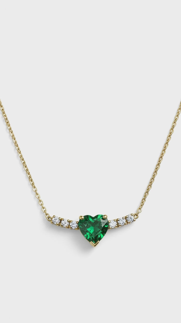 Collier Cœur Tanzanite & Diamants – Or Jaune 18 carats